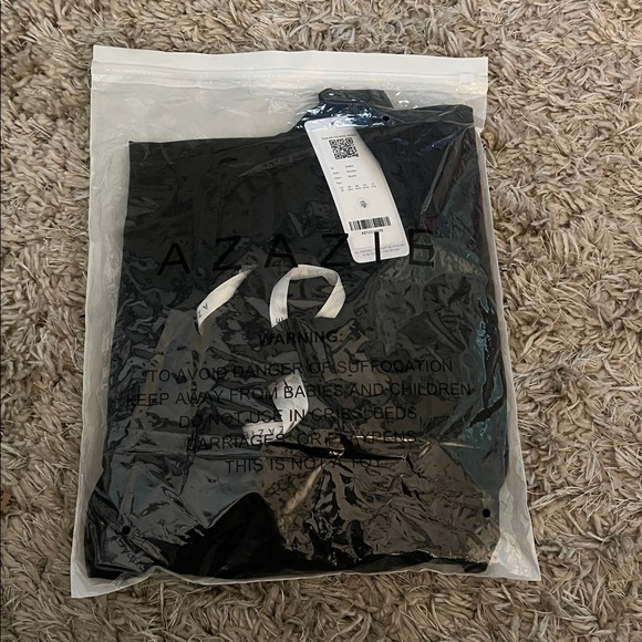 Azazie Doretta Black Mermaid Pleated Chiffon Dress - Picture 5 of 8